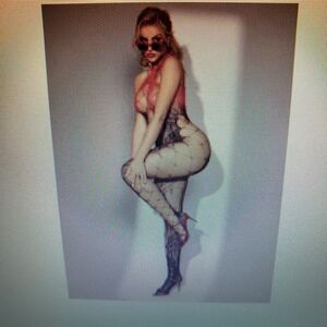 SHEIN Red and Black Fishnet Bodysuit